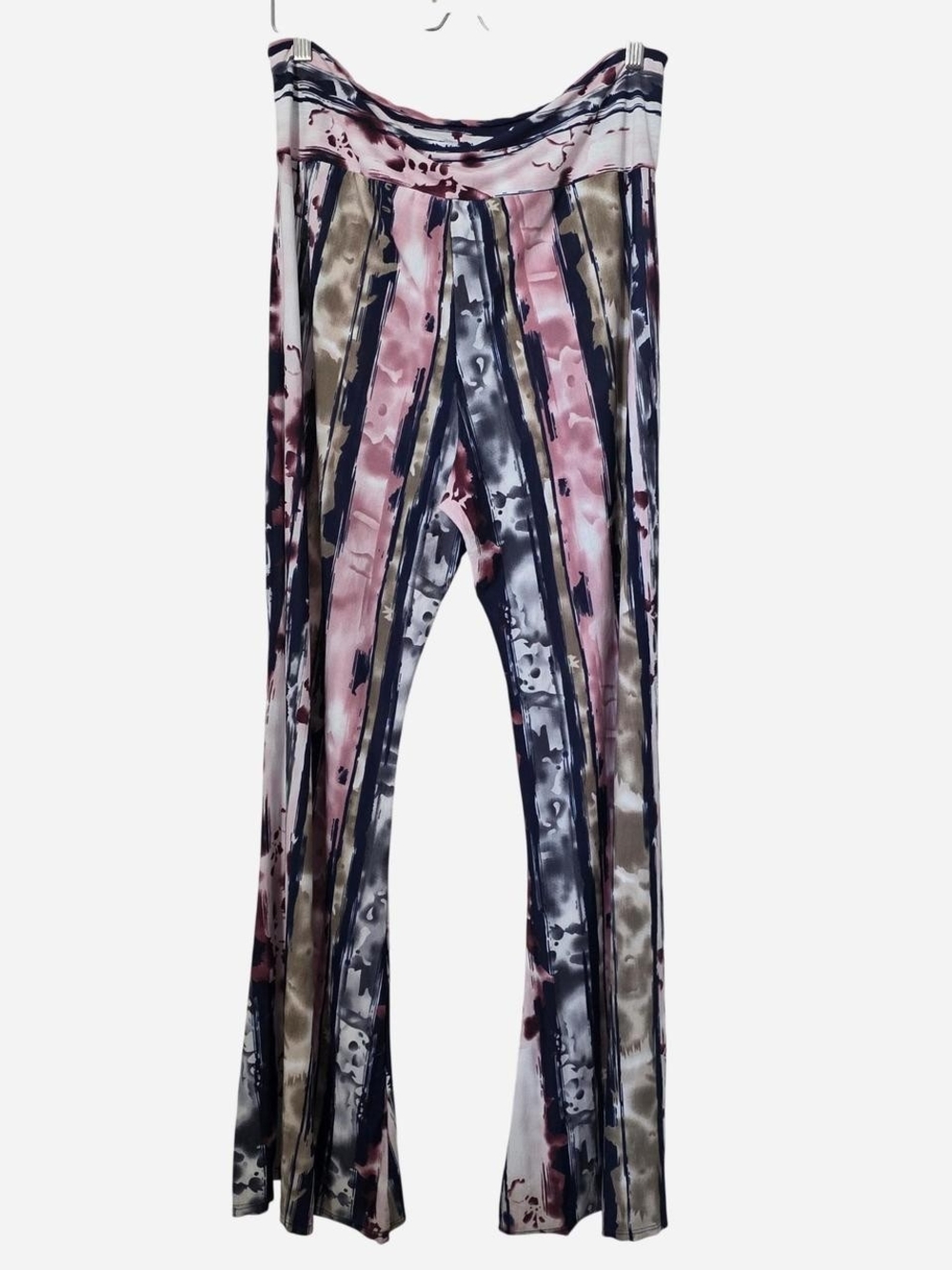 Sew In Love Pink, Navy & Olive Striped Flare Pants